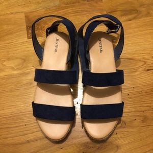 2/$20 Navy espadrille platform sandals